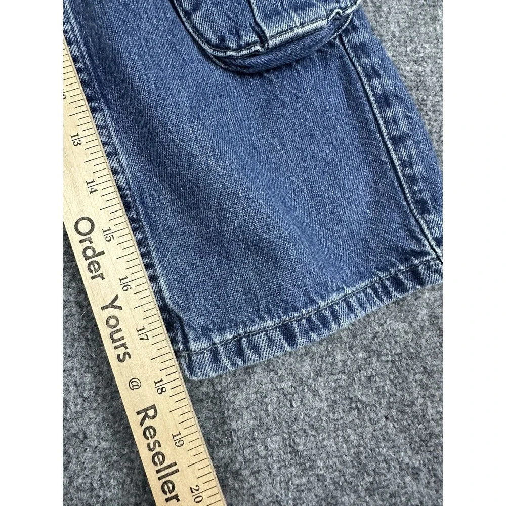 Zara Kids Blue Denim Multi-Pocket Cargo Jeans Size 6 Streetwear Y2K